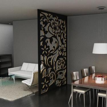 Imagem de Painel Vazado Divisória MDF Waimea Preto - Decore Painéis e Divisórias