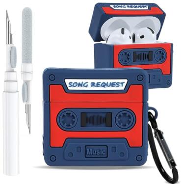 Imagem de Boaretiu Capa para Airpods 4 2024 desenho fofo Kawaii - Capa divertida de silicone macio 3D com mosquetão e kit de limpeza, capa divertida e estilosa para meninos, meninas, adolescentes e mulheres,