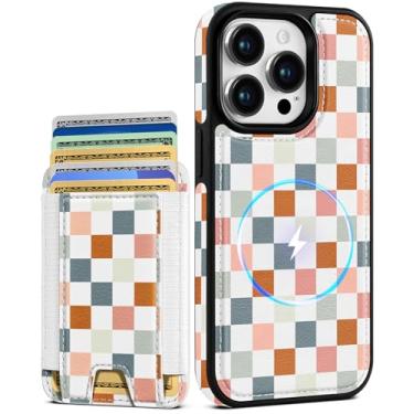 Imagem de Shorogyt Capa carteira para iPhone 13 Pro – Serve para 7 cartões, compatível com Magsafe Suporte magnético destacável para cartão de crédito de couro bonito capa de telefone feminina meninas para