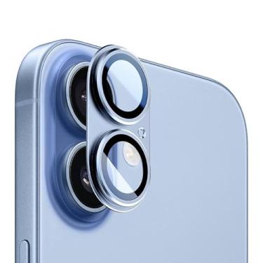 Imagem de Para iPhone 17 Armor Filme de anel de lente de metal fosco de cobertura total (azul)