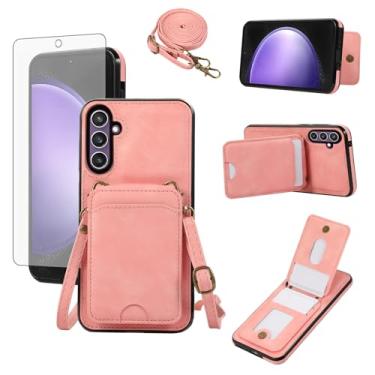 Imagem de Asuwish Capa de telefone para Samsung Galaxy S25 Ultra 5G Capa carteira com protetor de tela e alça de pulso transversal de couro flip porta-cartão de crédito celular S25Ultra 25S S 25 25Ultra 6.9