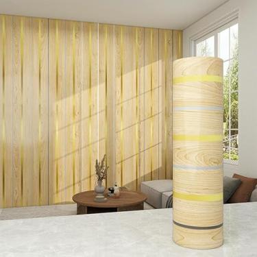 Imagem de Papel de parede de imitação de grão de madeira com textura de mármore de folha dourada autoadesivo à prova d'água e à prova de umidade para sala de estar, banheiro e cozinha, renovação original de