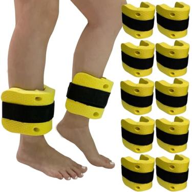 Imagem de Kit 5 Pares Caneleiras Hidroginástica Em EVA 3 à 4kg DF1099 Amarelo Dafoca Sports