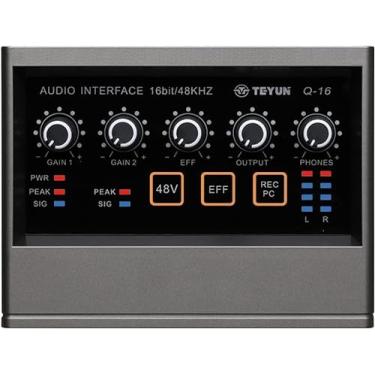 Imagem de Interface de audio,placa de som profissional de canal USB 2.0 de alta velocidade, função de monitor para estúdio/gravação musical/gravação vocal/jogos/Equipamentos para Gravação Musical, etc