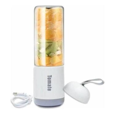 Imagem de Liquidificador Portátil Tomate M-007 330ml USB - Shopbr, Branco, Recar