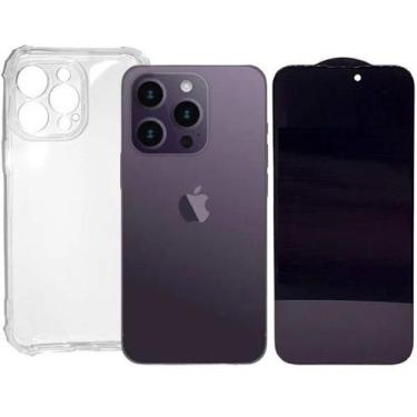 Imagem de Kit Capa Capinha Transparente + Película 3D Privacidade para Iphone 14