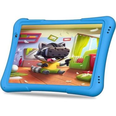 Imagem de Tablet Infantil Pritom 10 Polegadas - Android 12, 32GB, com Capa Azul
