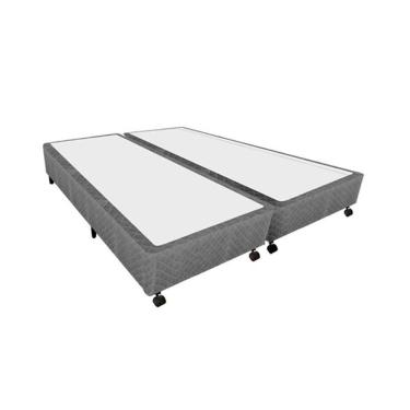 Imagem de Cama Box Base Castor si Poli Cinza Queen 158