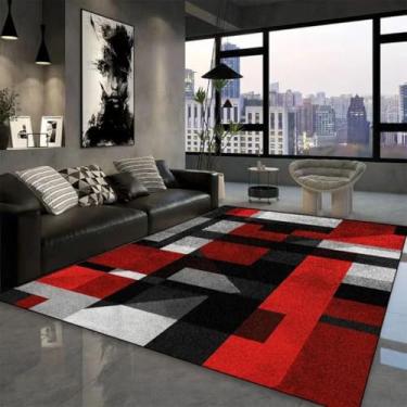 Imagem de Tapete geométrico para sala de estar, sofá, mesas de centro, tapetes grandes, decoração para quarto, cabeceira (180 x 200 cm (70 x 78 pol.) / hxx-250725000656)