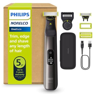 Imagem de Aparador de barba elétrico híbrido Philips Norelco OneBlade 360 Pro Face + Body, barbeador e bodygroomer, com tecnologia de lâmina 360, modelo QP6552/90