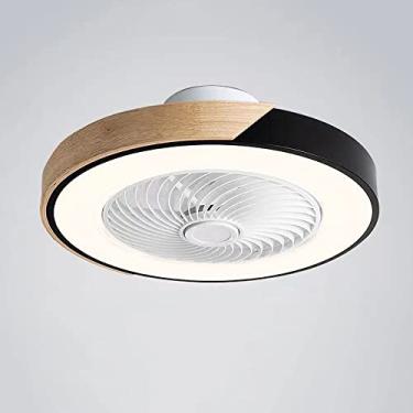 Imagem de Ventilador de teto de 20 "com luzes, ventilador de teto com luz Ventilador de teto moderno sem lâmina com controle remoto LED inteligente iluminação regulável interna de baixo perfil Ventila