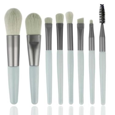 Imagem de Conjunto de 8 pincéis de maquiagem com bolsa de viagem, kit de pincéis Kabuki para sombra, corretivo portátil para blush, para maquiagem