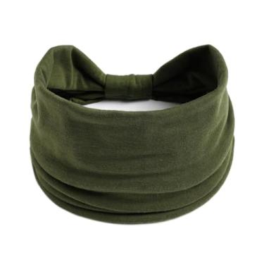 Imagem de Bandanas elásticas para mulheres, faixa de cabeça esportiva absorvente com nó macio para a vida diária e exercícios de ioga