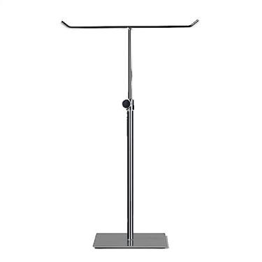 Imagem de Suporte de joias de metal para exibição de joias, suporte de colar, barra em T, para mesa, organizador de joias, torre para pendurar, pingente, brinco, pulseira, suporte de exibição de joias (prata)