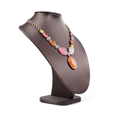 Imagem de VHDY85KA Porta-joias PU couro sintético colar suporte de corrente exibição exibição exibição boutique suporte manequim busto organização casa organizador de joias suporte de exibição de joias