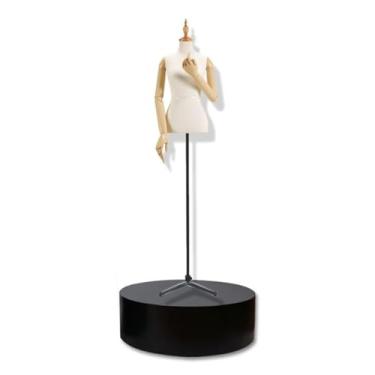 Imagem de Suportes de pedestal cilíndrico - rodapés de bancada, base de plataforma de loja nupcial, base de ar-condicionado para elevação de degraus, para manequim/sapato/bolsas (preto, 50 x 15 cm/19,6 * 5,9