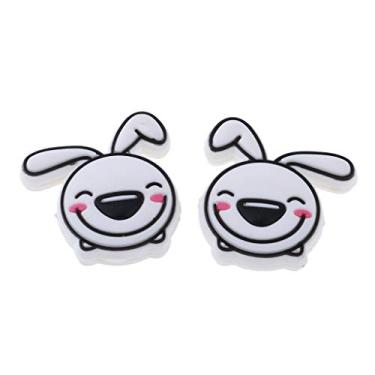 Imagem de simhoa 2 peças por conjunto de amortecedores de vibração amortecedores para raquete de squash de tênis - Coelho branco