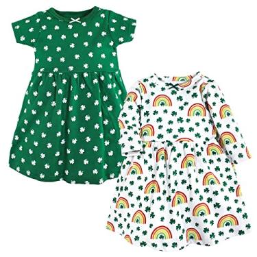 Imagem de Hudson Baby Vestidos de algodão para bebês meninas, Arco-íris de São Patrício, 3-6 Meses