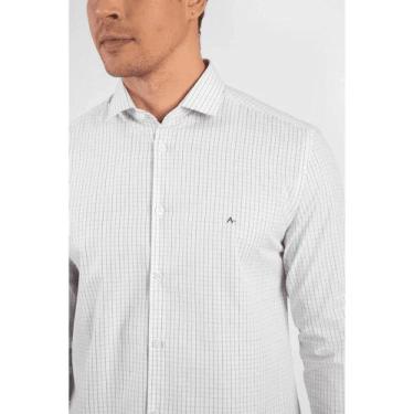 Imagem de Camisa Aramis Reg Tricoline Micro Xadrez (Mo) Branco