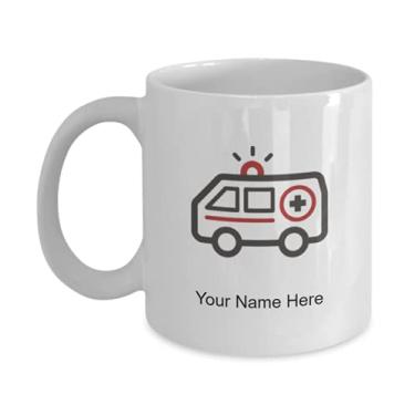Imagem de Caneca personalizada com ícone de ambulância, xícara de café com ícone de ambulância, ideia de presente com ícone de ambulância - Caneca de café de 325 ml
