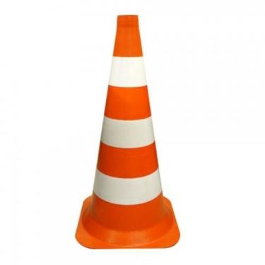 Imagem de Cone de sinalização  altura de 50 cm  branco  laranja - Nacional