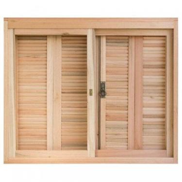 Imagem de Janela de Madeira Veneziana 100x100cm com Caixilho 14cm Ewk 100 Rondos