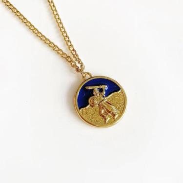 Imagem de Colar Pingente Medalha Ogum Banhado A Ouro Amarelo - Le Rouge Joias