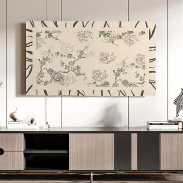 Imagem de Capas à prova de poeira para TV com impressão de paisagem, capa contra poeira para TV multiuso doméstica, capa protetora para tela para Smart TV LCD LED de 19-70 polegadas ||65 polegadas