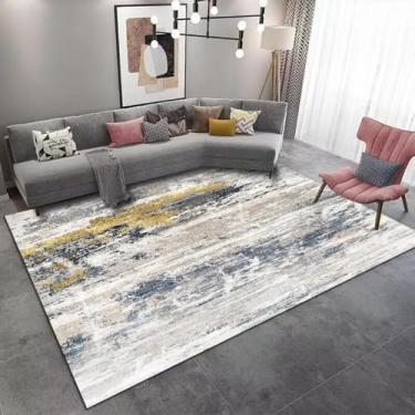 Imagem de Tapete estilo lavagem a tinta para decoração de sala de estar, mesas de centro para casa, sofá, tapetes duráveis e laváveis para quarto (200 x 300 cm)/sem fiapos - 2)