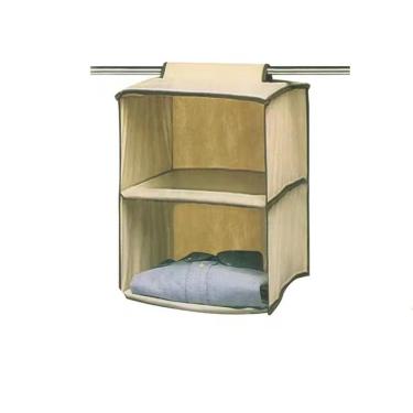 Imagem de Organizador Prateleira Vertical 2 Divisórias Multiuso Para Closet Guarda Roupa Armario Toalha Edredom Kangur