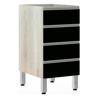Imagem de Balcão Sem Tampo 40cm Lis Legno Crem e Preto Tx