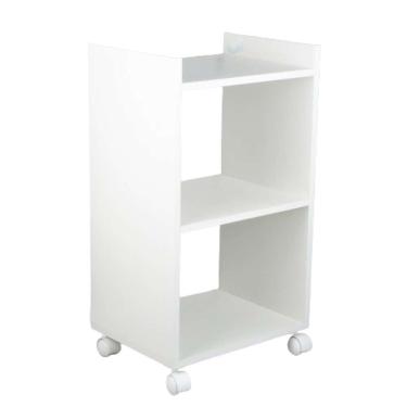 Imagem de Estante Multiuso Armário Móvel Para Banheiro Com Rodinhas 40cm Branco