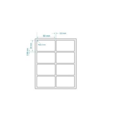Imagem de Kit 10 Rolos Etiqueta Couche 50x30 (mm) 2 Colunas - RPrint Etiquetas