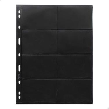 Imagem de Kit 10 Folhas para Cards 28x21,6 Fundo Preto Acetato 16 espaços