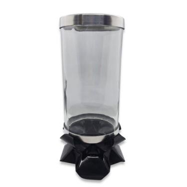 Imagem de Copo Suporte Vela 7 Dias e Palito Castiçal Alumínio Preto - Flash