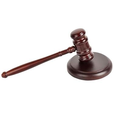 Imagem de Three D Martelo e bloco de madeira premium perfeito para juiz, advogado, quadra de leilão, empresa, estudante