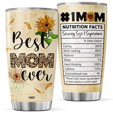 Imagem de CUBICER Copos de café para o dia das mães mãe de filha copos isolados copos presentes para mamãe avó pai mulheres homens aniversário engraçado grande 590 ml caneca copo aço inoxidável canecas de viagem