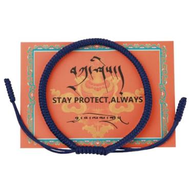 Imagem de Pulseira de corda trançada autêntica Blessed, pulseira tibetana ajustável feita à mão com nó Dorje, One Size, Vidro, Sem Pedra Preciosa