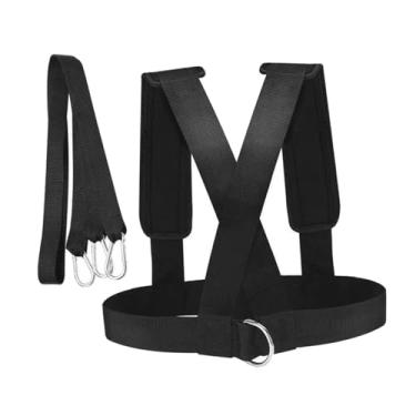 Imagem de menolana Cinto de tração ajustável para trenó, treinamento de resistência, alça de ombro com suporte de peso e cinto de cintura para exercícios, para 100kg
