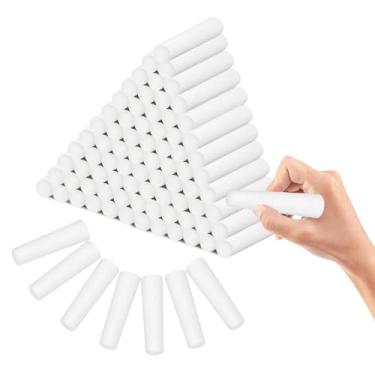 Imagem de SENONAPO 128 peças de giz jumbo para calçada, redondo, grande, giz, adultos, pintura, grafite, lavável, jumbo, desenho, giz, arte, giz, para quadro-negro, playground, material urbano (branco)