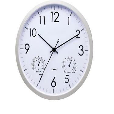 Imagem de Relogio Parede Completo Termometro Higrometro Medidor Temperatura Decorativo Escritorio Vintage