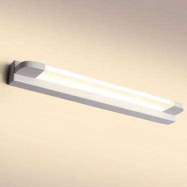 Imagem de Luminária de parede LED para banheiro, branca, com espelho frontal, IP44, para exibição de fotos, ideal para hotéis e restaurantes. Luminária de leitura moderna, à prova d'água, branco quent