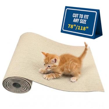 Imagem de 3M Protetor de tapete de gato para sofá de móveis - Tapete autoadesivo para arranhar gatos para porta de parede e sofá - Material de almofada de arranhador aparável DIY - Tapete de substituição para