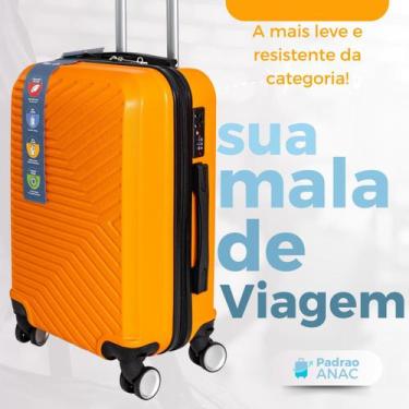 Imagem de Mala De Mão Bordo Viagem Rodinha 360 Resistente Abs Premium Padrão ANA