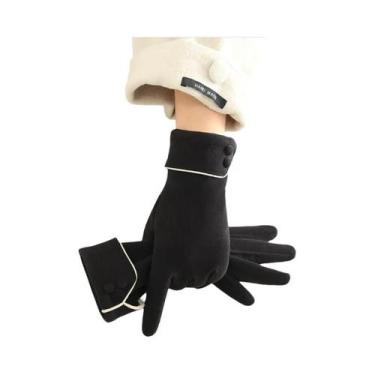 Imagem de Luvas Femininas Quentes Com Forro De Lã, À Prova De Vento E Resistente