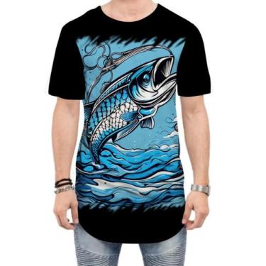 Imagem de Camiseta Longline Pesca Esportiva Peixes Azul Paz 1 - Kasubeck Store, 