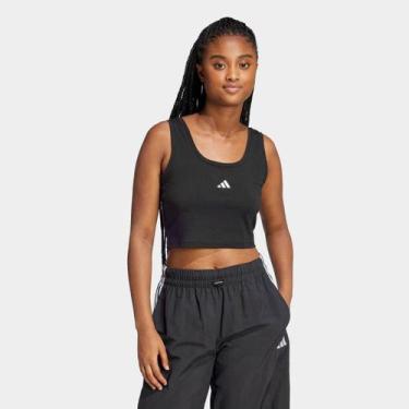 Imagem de Regata Cropped Adidas Small Logo Feminina, Preto, P