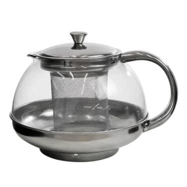 Imagem de Bule para Chá CA11083 para Preparo de Infusões em Aço Inox com Infusor Interno Removível para Uso Diário Prata Casita
