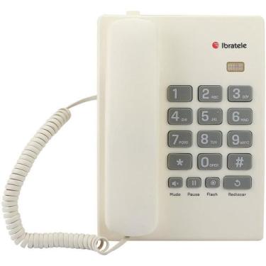 Imagem de Aparelho Telefônico com Fio Ibratéle Modelo Mesa Branco - BRIGHT