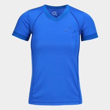 Imagem de Camiseta Baby Look Cruzeiro Dry Feminina - Oldoni Sports, Azul, M